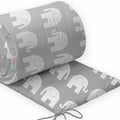 Baby Bedding BUMPER 190cm half Cot Bed Elephants Grey
