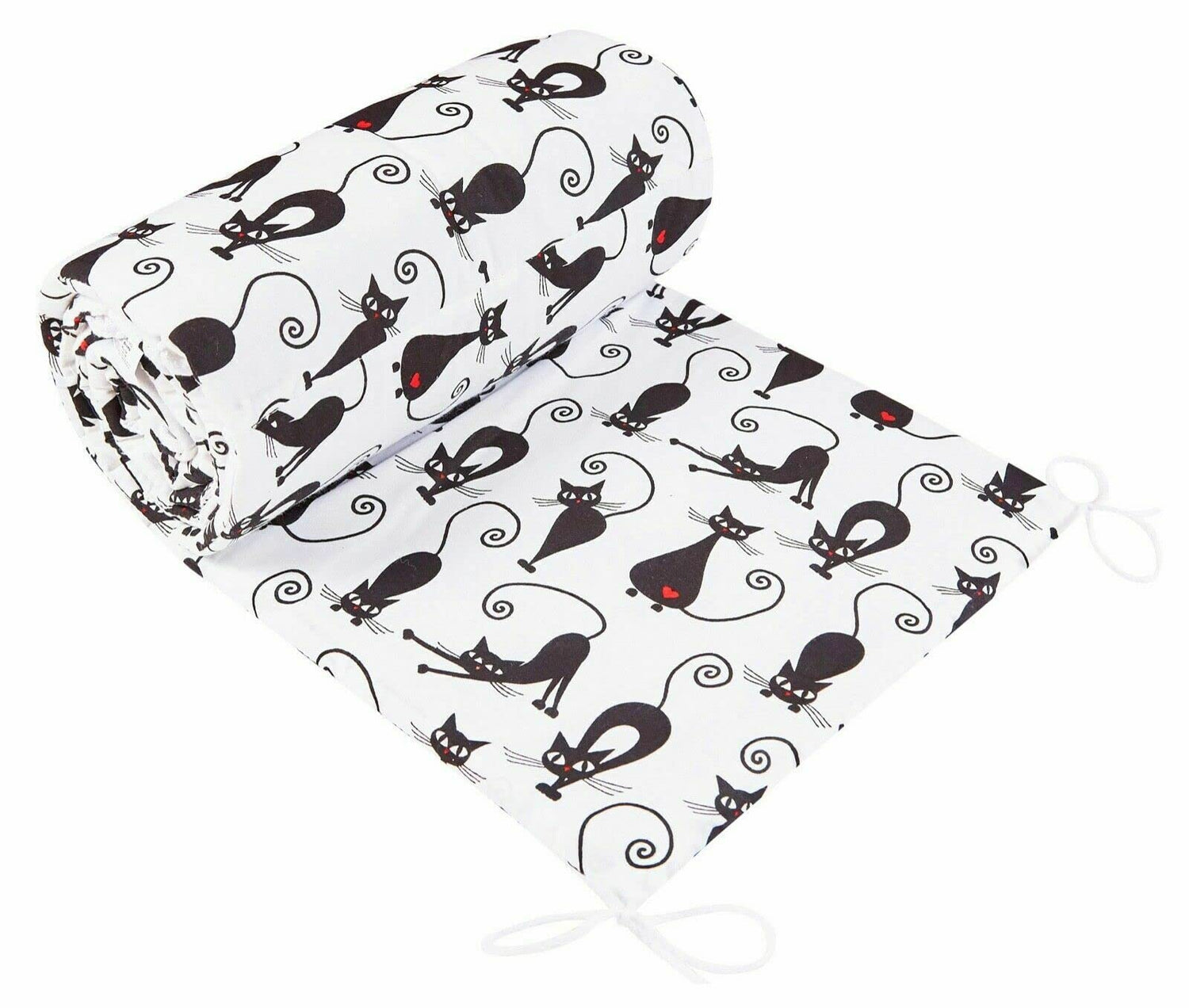 Baby Bedding Cot Liner 190 cm Half CotBed Black Cat
