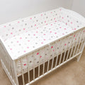 3Pc Baby Bedding Set Bumper All-round Pillow Duvet Fit Cot 120x60cm Grey Pink Stars
