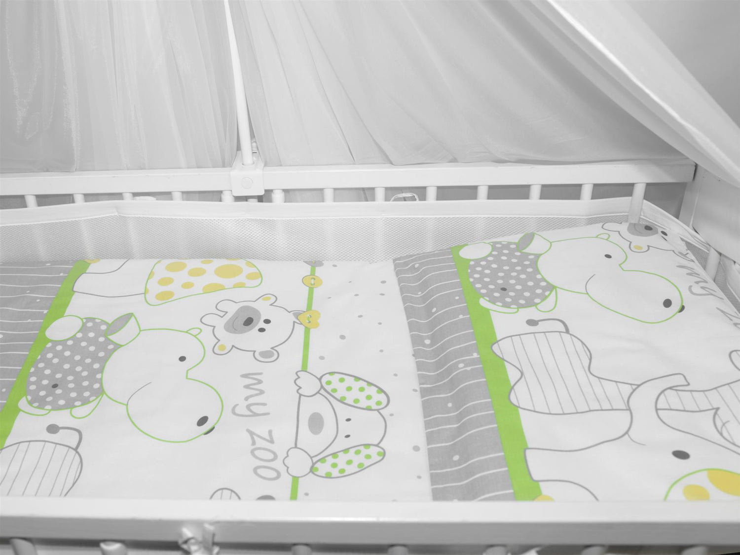 Baby Cot Bedding Set 9pc Fit Cot Bed 140x70cm Zoo Green