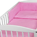 Baby 5Pc Bedding Set Pillow Duvet Bumper Fit Cotbed 140x70cm Pink