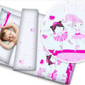 Baby 5Pc Bedding Set Pillow Duvet Bumper Fit Cotbed 140x70cm Ballerina Pink