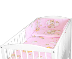 6Pc Baby Bedding Set Duvet Fit Cot 120x60cm Ladder Pink - MyHappy Baby