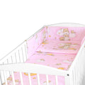 Baby Ladder Pink 3Pc Bedding Set Cotton Pillow Duvet Bumper Fit Cot 120x60cm