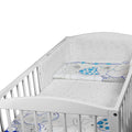 3PC 120x90cm Baby Bedding Set Pillow Duvet Bumper Zoo Blue