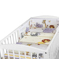 3Pc Baby Bedding Set, Pillowcase, Duvet Cover,  Bumper, Fit Cot 120x60cm Safari Beige