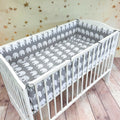 Baby Bedding Set 5pc 140x70cm All-round Fit Cot bed 100% Cotton Elephants Grey