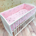 Baby Bedding Set 6pc All-round Bumper Fit Cot bed 140x70 Bunny Pink