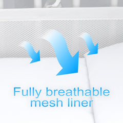Baby Cot Bedding Set 9pc Fit Cot 120x60cm White - MyHappy Baby