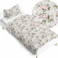 100% Organic Cotton Bedding Set – 140x200 cm Duvet Cover for Single Bed  Flowers and Butterflies