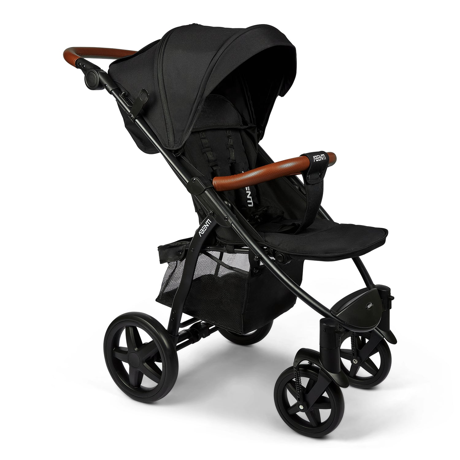 Pushchair Abenti Arezzo Pram Stroller Buggy Footmuff Rain Cover Baby Compact Black