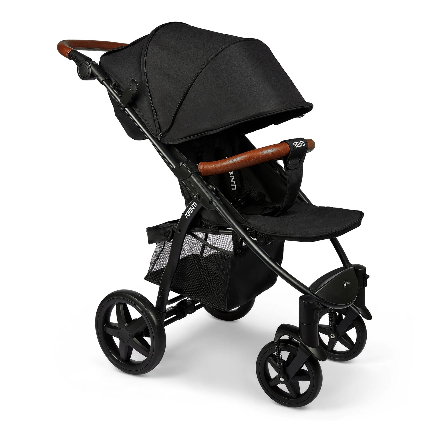 Pushchair Abenti Arezzo Pram Stroller Buggy Footmuff Rain Cover Baby Compact Black