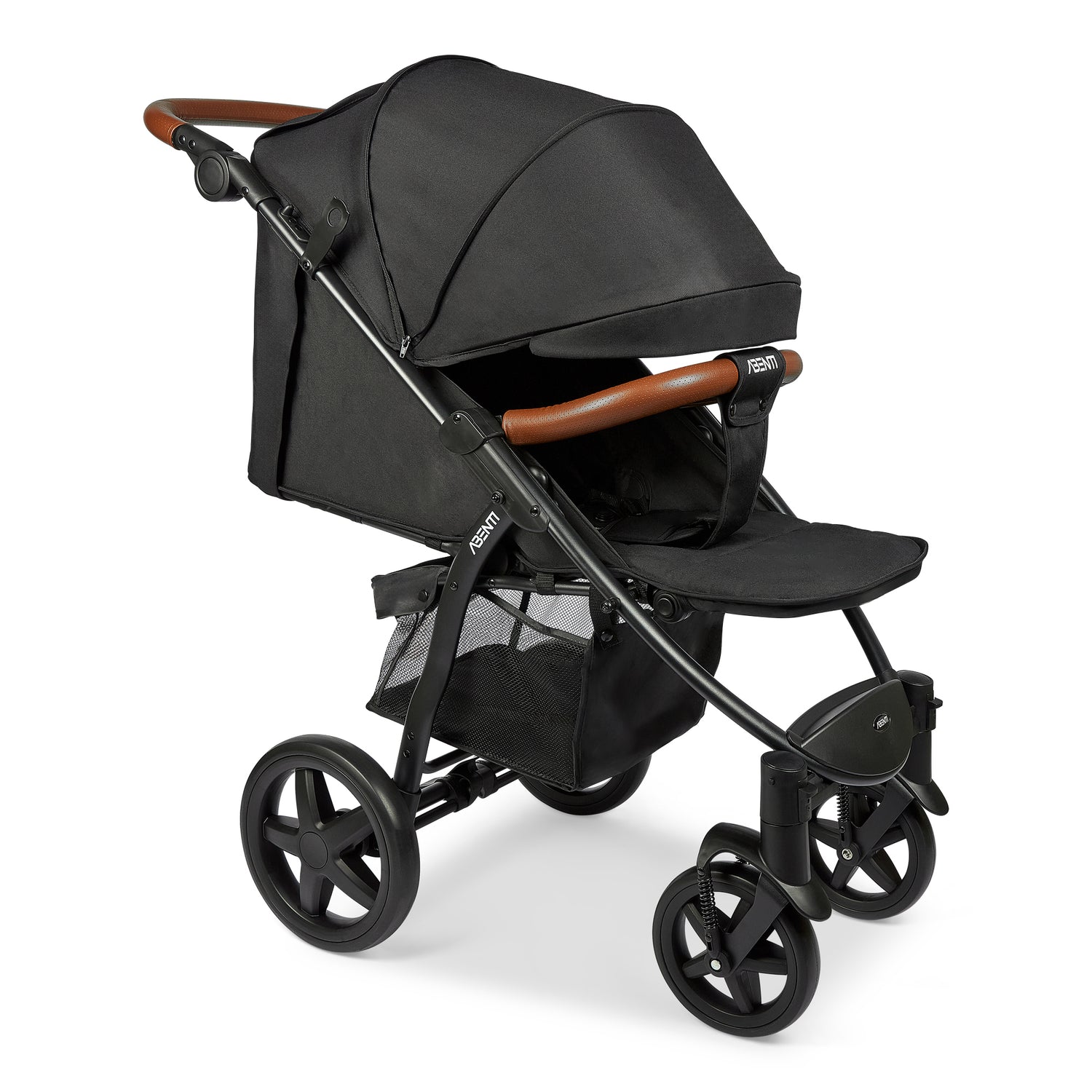 Pushchair Abenti Arezzo Pram Stroller Buggy Footmuff Rain Cover Baby Compact Black