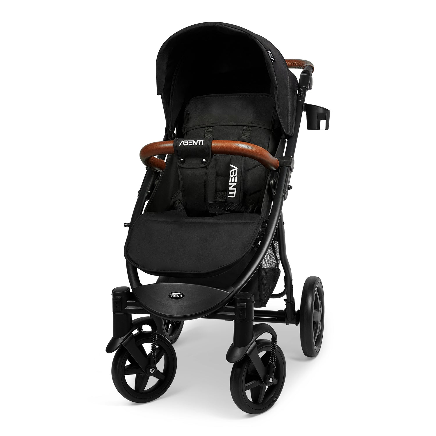 Pushchair Abenti Arezzo Pram Stroller Buggy Footmuff Rain Cover Baby Compact Black