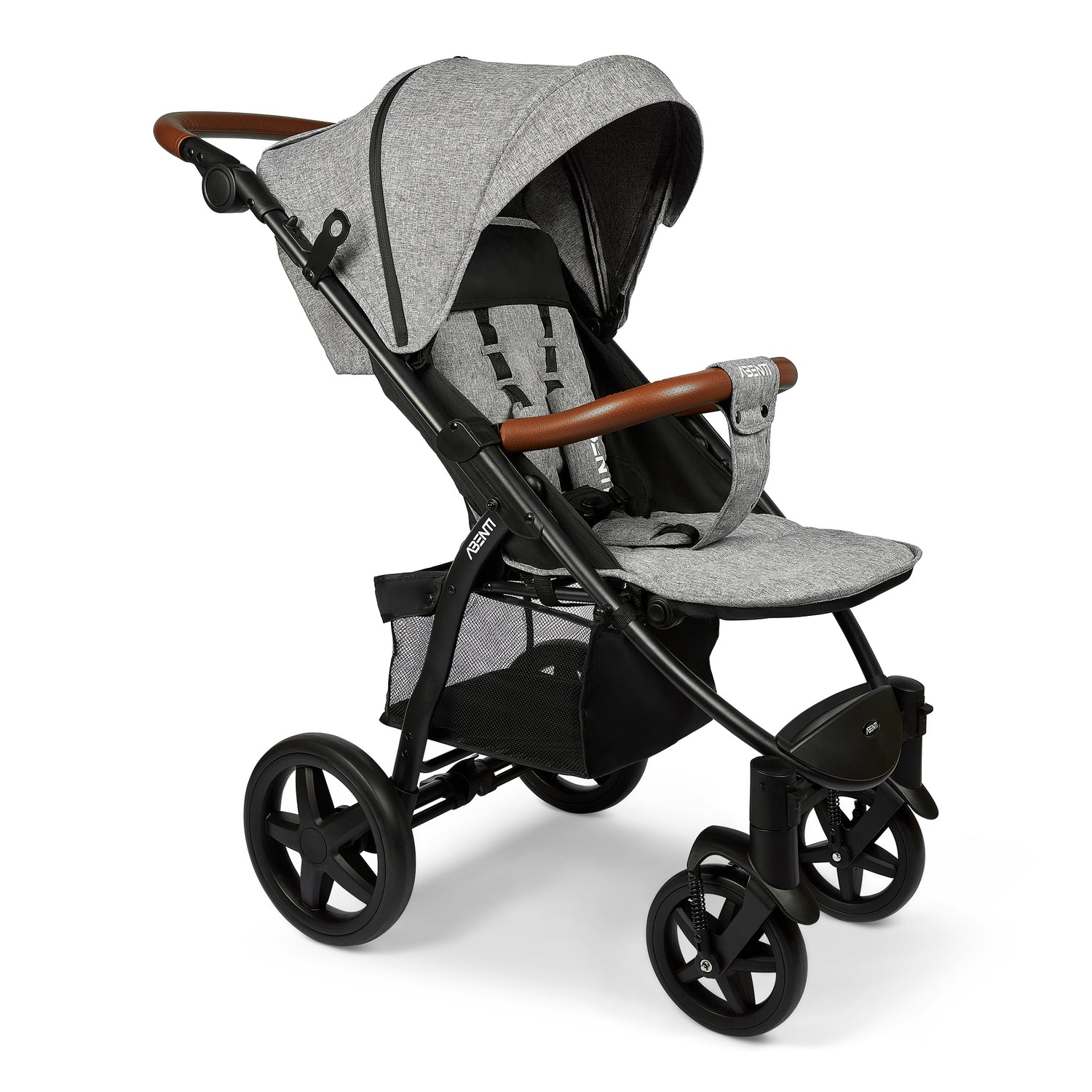 Pushchair Abenti Arezzo Pram Stroller Buggy Footmuff Rain Cover Baby Compact Grey