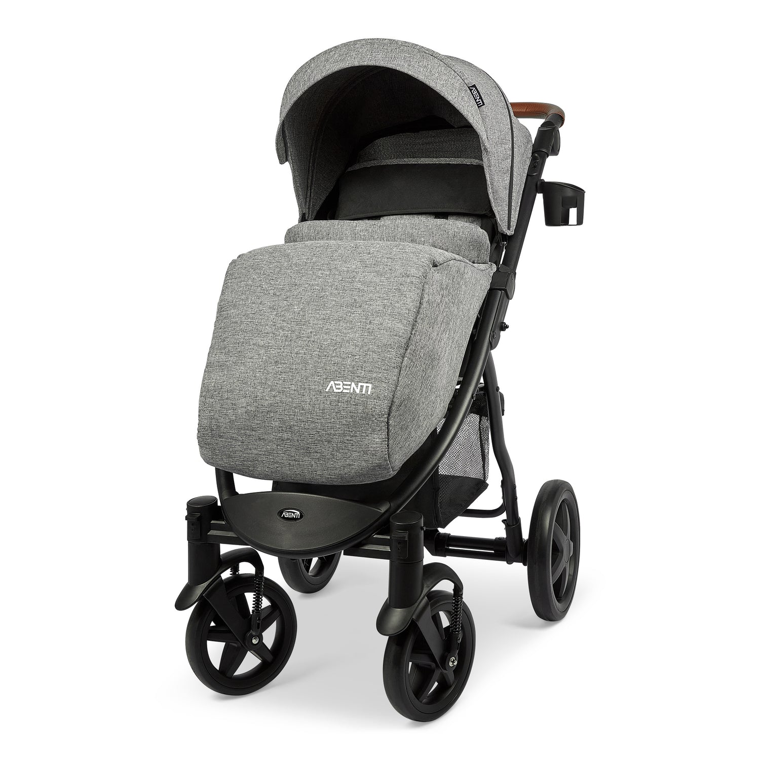 Pushchair Abenti Arezzo Pram Stroller Buggy Footmuff Rain Cover Baby Compact Grey