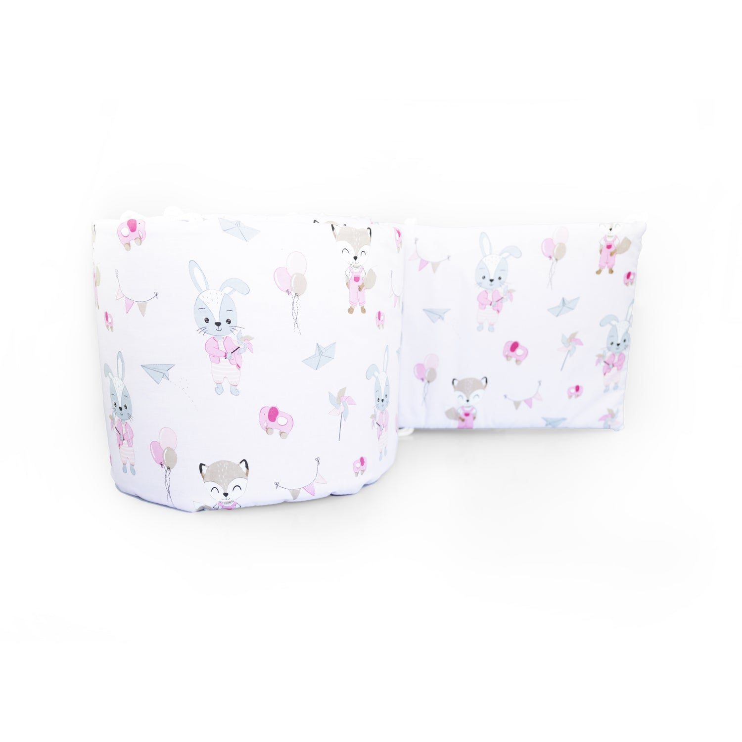 Padded Bumper To Fit Baby Cot Bed All-Round Cotton 420cm Fox and Rabbit