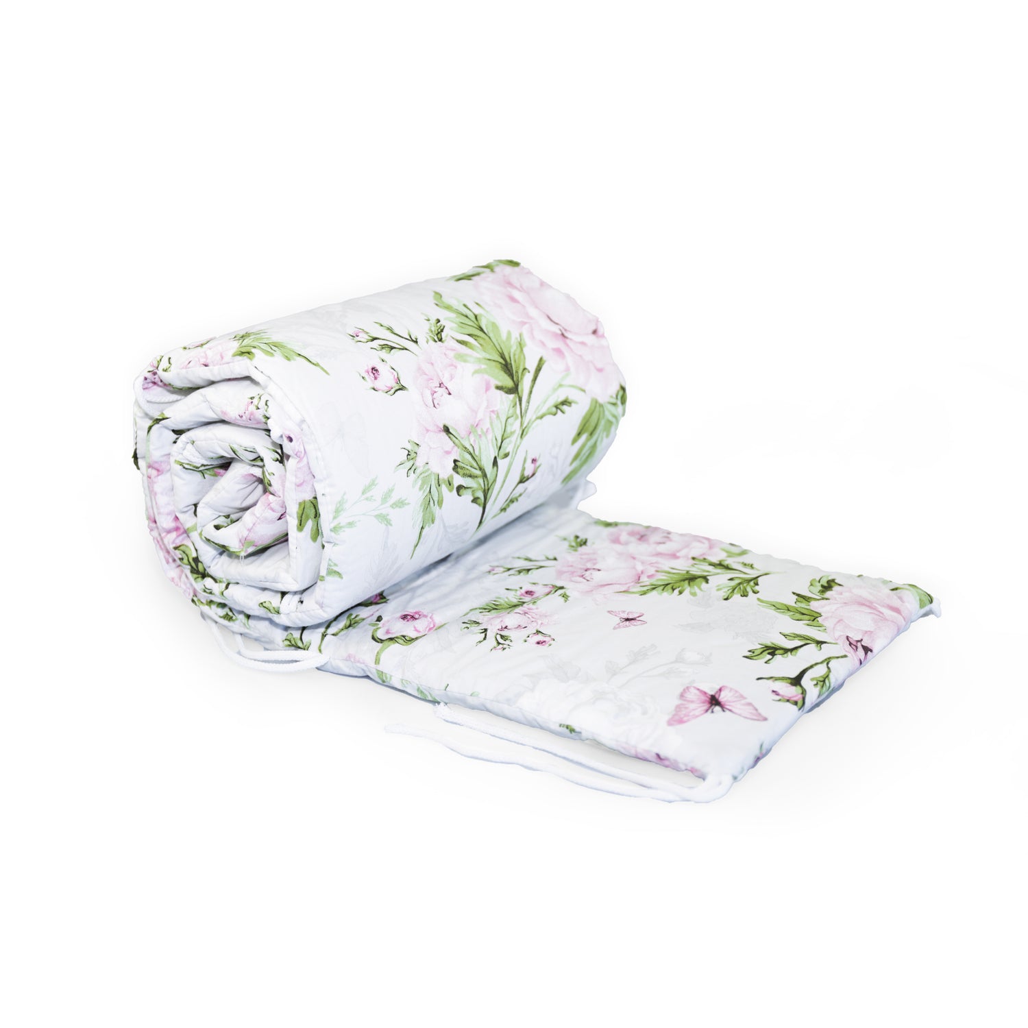 Baby Bedding BUMPER 190 cm Half CotBed Peony and Butterflies