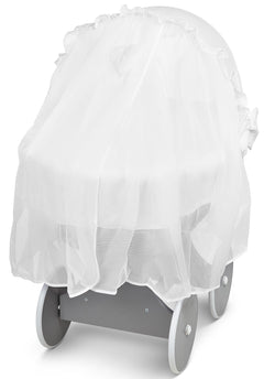Luxury Moses Basket Grey + Wheels Stand + Full Bedding Cotton 100% with Hood - MyHappy Baby
