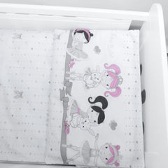 Baby Cot Bedding Set 3Pc Fit Cot 120x60cm Ballerina Grey - MyHappy Baby