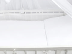 Baby Cot Bedding Set 5Pc Fit Cot 120x60cm White - MyHappy Baby