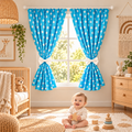 Nursery Curtains for Babies & Toddler's Bedroom Window Big white stars on turquoise