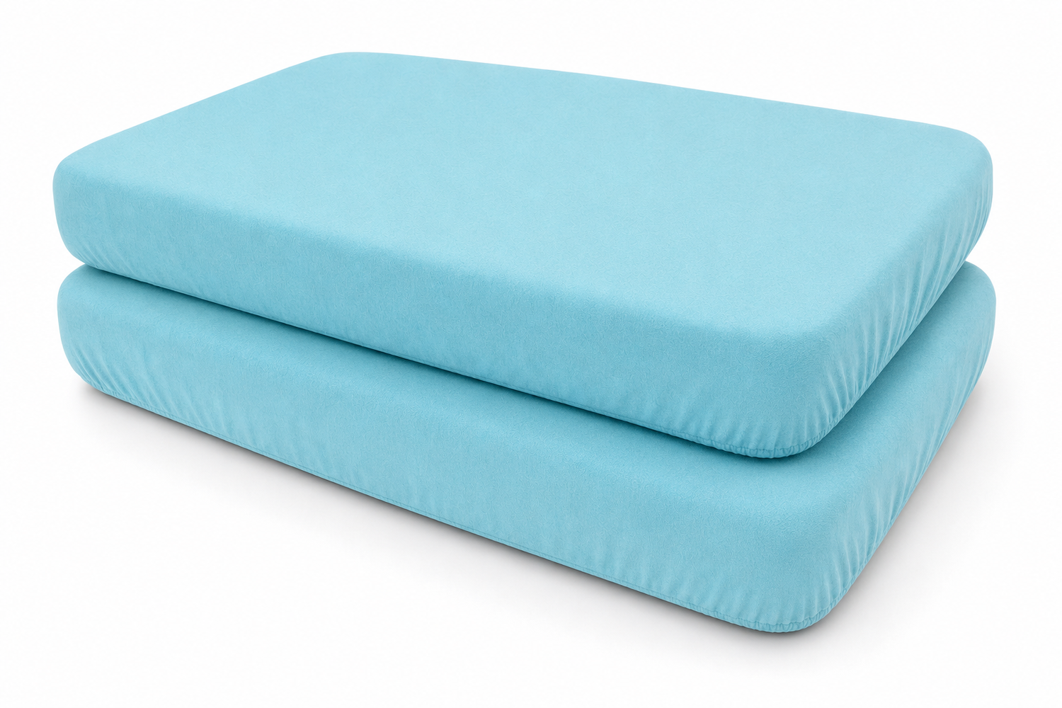 Share 2PC Baby Jersey Organic 100% Cotton Fitted Sheet for Travel Cot Mattress 95x65cm (Blue)