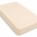 2PC Baby Jersey Organic 100% Cotton Fitted Sheet for Travel Cot Mattress 95x65cm (Beige)