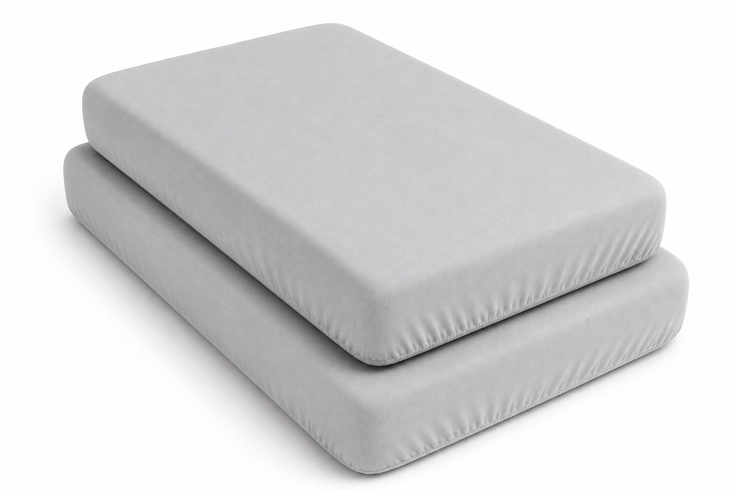 2PC Baby Jersey Organic 100% Cotton Fitted Sheet for Travel Cot Mattress 95x65cm (Light Grey)