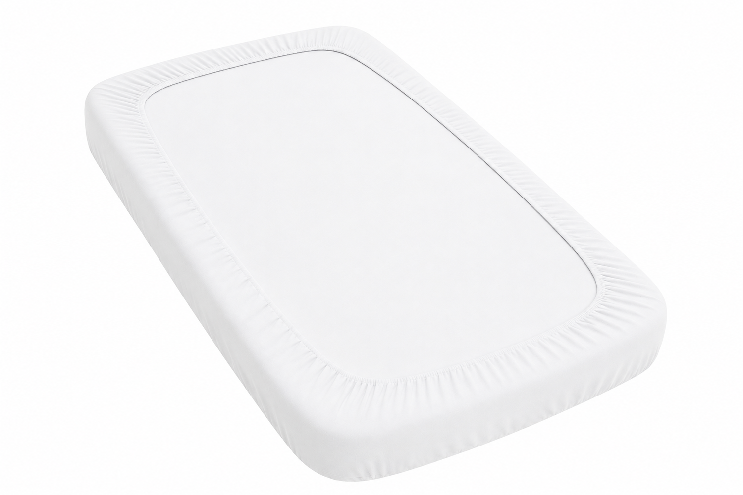 2PC Baby Jersey Organic 100% Cotton Fitted Sheet for Travel Cot Mattress 95x65cm (White)