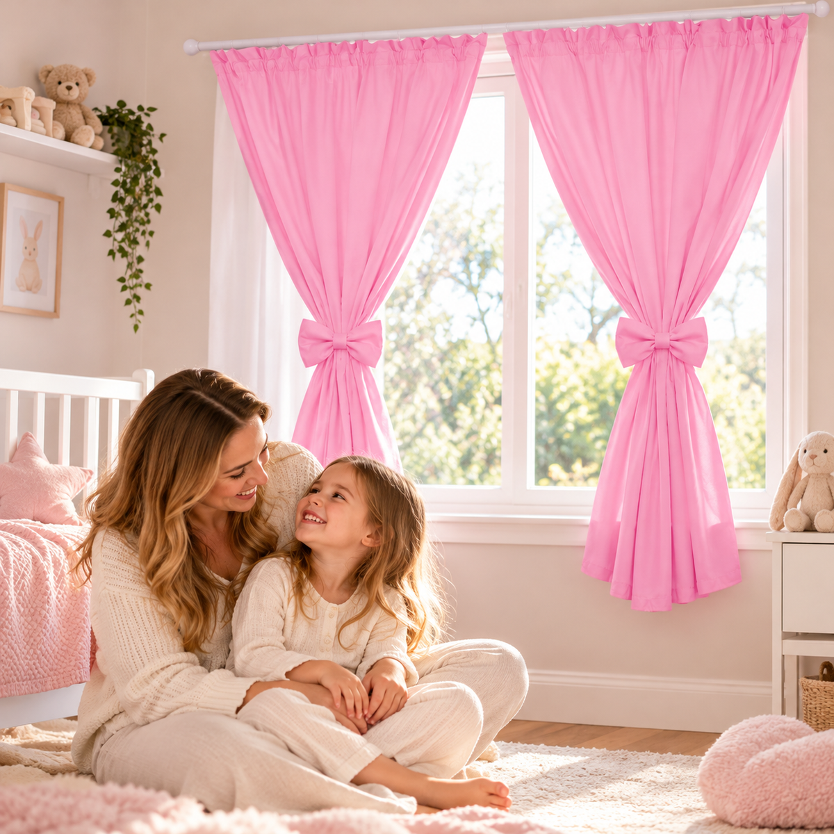 Nursery Curtains for Babies & Toddler's Bedroom Pink