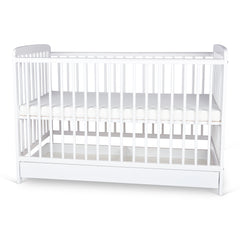 Bedding Set 6Pc Essential Cot Mattress Drawer Padded Bumper Duvet Cover Small White On Grey - MyHappy Baby