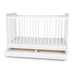 BABYMAM Baby Bedding Set Essential 17pcs 120x90 Cot with Drawer and Mattress Small White on Grey - MyHappy Baby