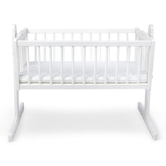 BABYMAM Wooden Rocking Crib Lula 90x40 cm – Baby Cradle with Swing & Locking Mechanism, Free Mattress. - MyHappy Baby