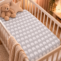 Elephants Grey Baby Sheet 140x70 Cotton Comfort