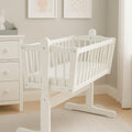 BABYMAM Wooden Rocking Crib Lula 90x40 cm – Baby Cradle with Swing & Locking Mechanism, Free Mattress.