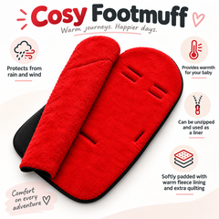 Universal Baby Footmuff for Pushchair & Stroller Warm Fleece Lining, Water-Resistant, 2-in-1 Cosy Toes - MyHappy Baby