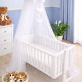 Baby Canopy Crib Mosquito Net with Holder to Fit Crib Nursery Decoration (White)