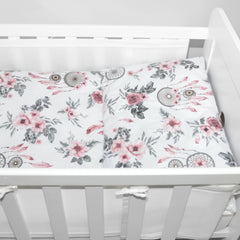 Baby Cot Bedding Set 5Pc Fit Cot 120x60cm Dream Catcher Peach - MyHappy Baby
