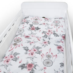 Baby Cot Bedding Set 5Pc Fit Cot 120x60cm Dream Catcher Peach - MyHappy Baby