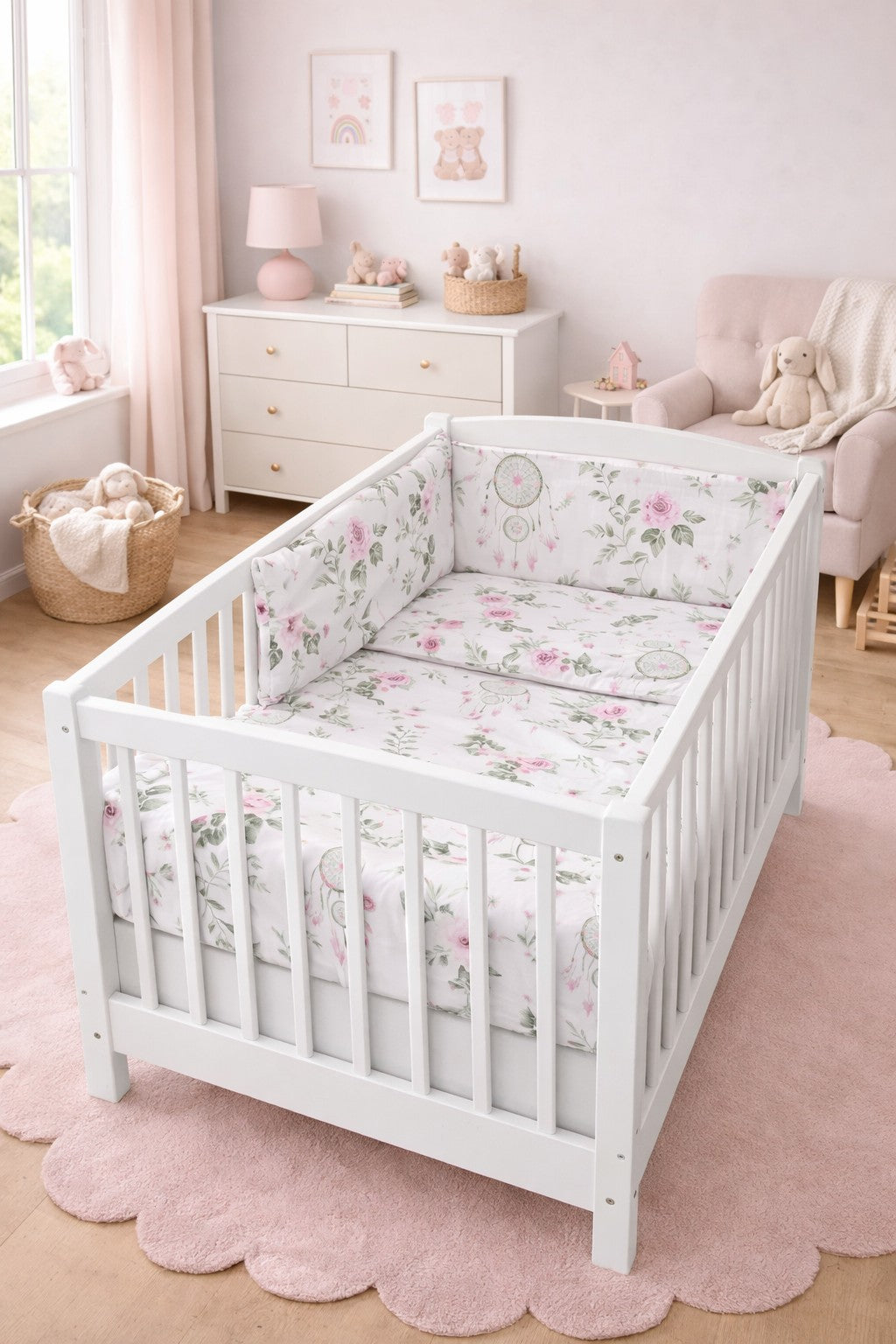 Baby  Dream Catcher 3Pc Bedding Set Pillow Duvet Bumper Fit Cot 120x90cm