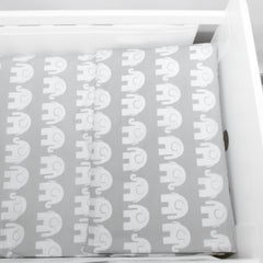 Baby Cot Bedding Set 3Pc Fit Cot 120x60cm Elephants Grey - MyHappy Baby