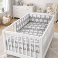 Baby 3Pc Bedding Set Cotton Pillow Duvet Bumper Fit Cot 120x60cm Elephants On Grey