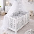 10PC Baby Bedding Set 100% Cotton Fit Cot 120x60cm Elephants Grey