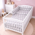 Baby Bedding 6Pc Cotton Set Pillow Duvet Bumper Cot 120x60cm Elephants Grey