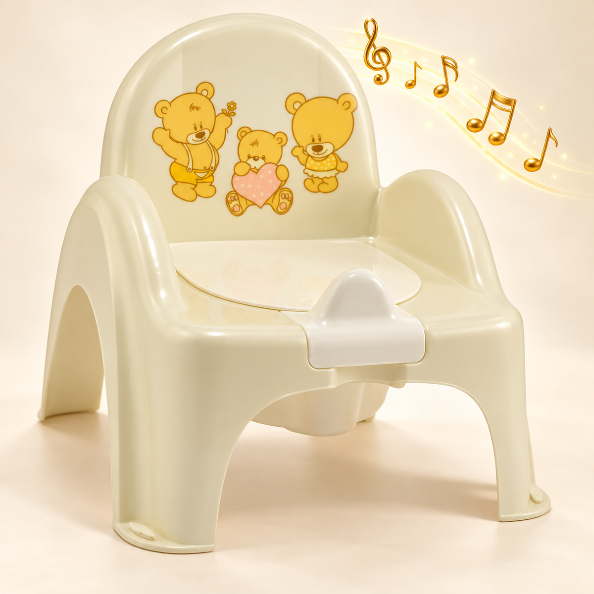 Baby Toddler Toilet Potty Chair With Melodies Training Tega - Teddy Beige
