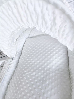 Luxury Moses Basket Padded White Wicker Baby Full Set - White - MyHappy Baby
