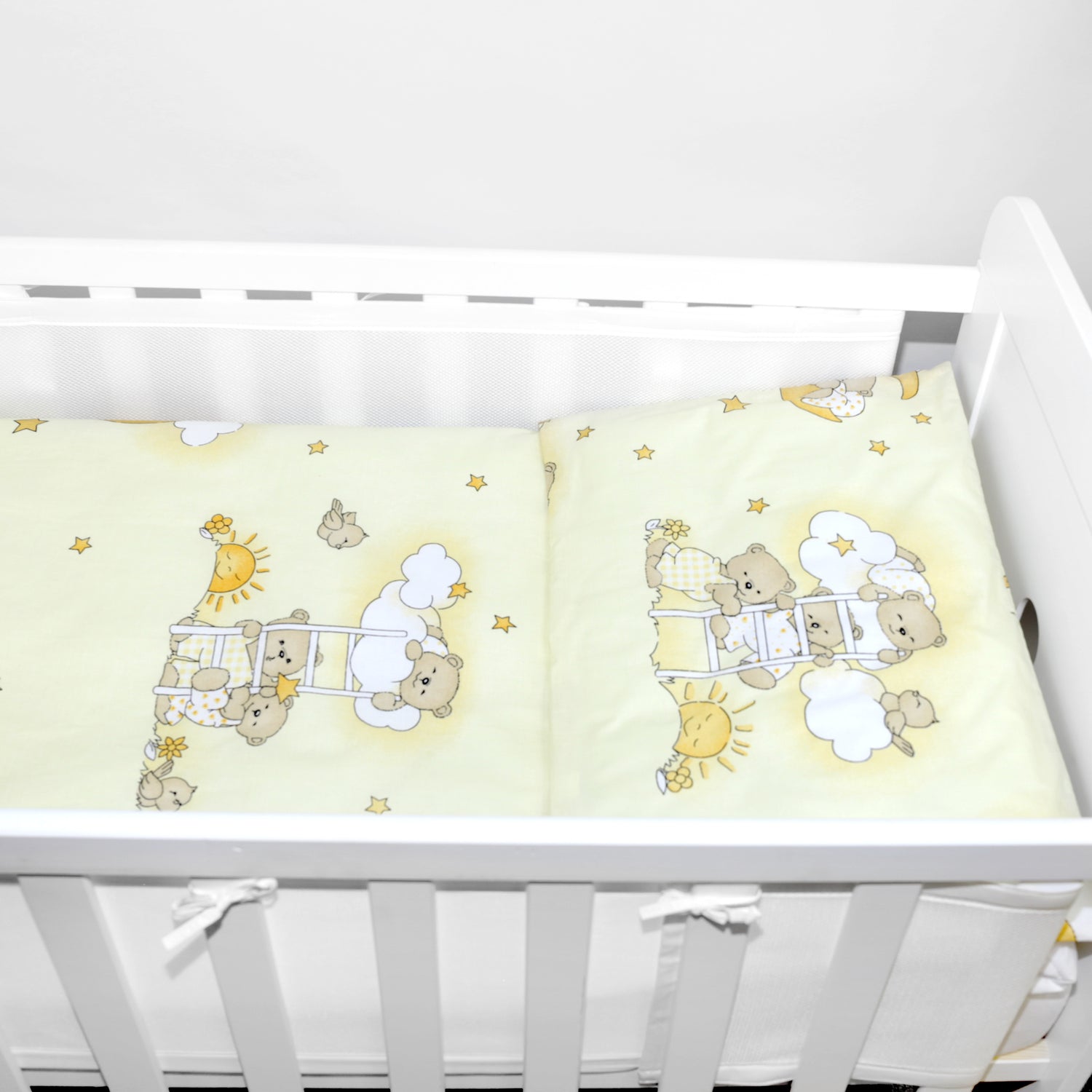 Baby Cot Bedding Set 6Pc Fit Cot 120x60cm  Ladder Cream