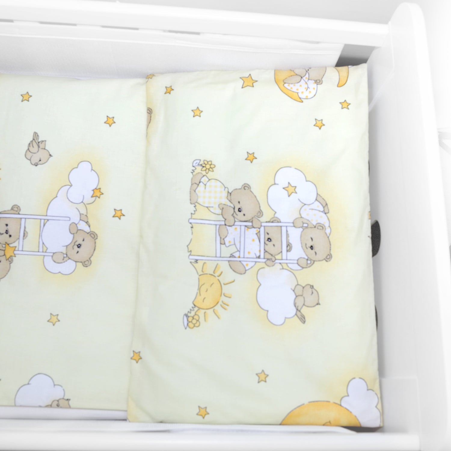 Baby Cot Bedding Set 3Pc Fit Cot 120x60cm Ladder Cream