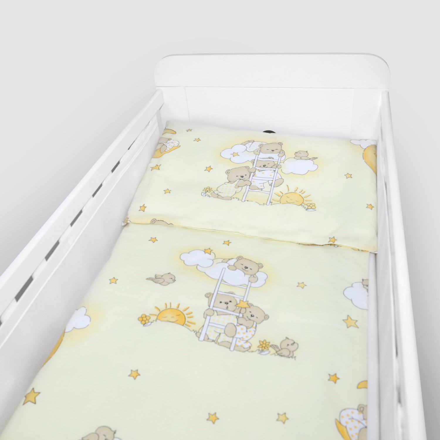 Baby Cot Bedding Set 5Pc Fit Cot 120x60cm Ladder Cream